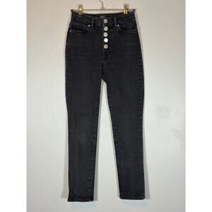 BDG, faded black 90s y2k girlfriend high rise button fly jeans, women's 24